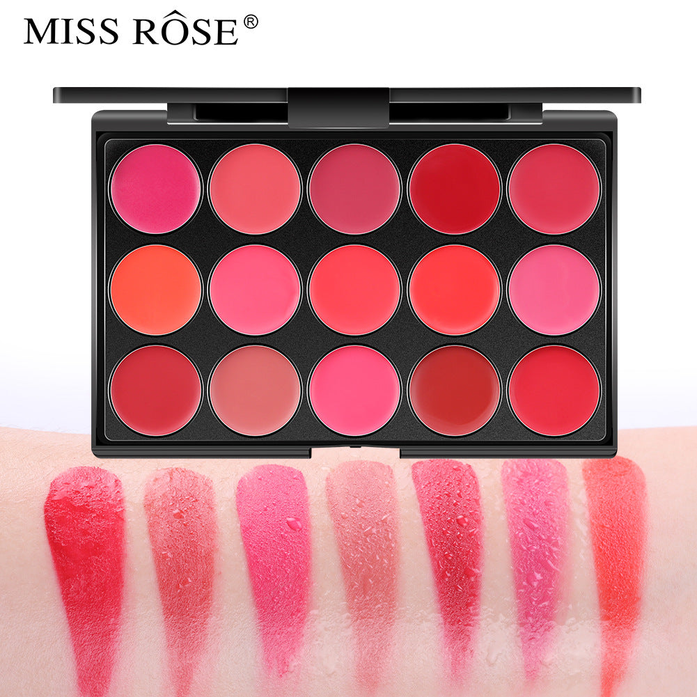 MISS ROSE – Palette 15 rouges à lèvres mat velouté, hydratant & longue tenue