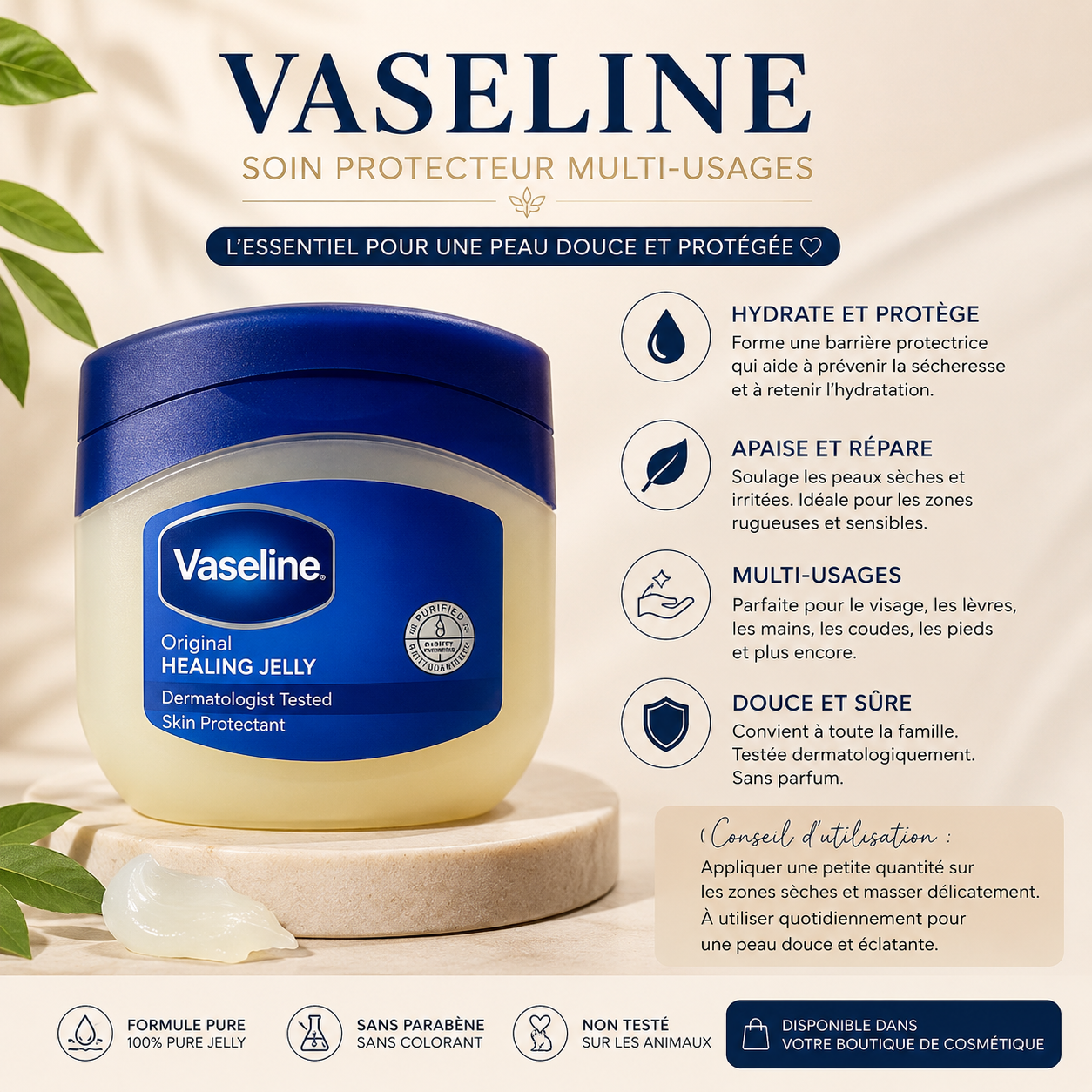 WNP'L – Baume à lèvres Vaseline hydratant unisexe