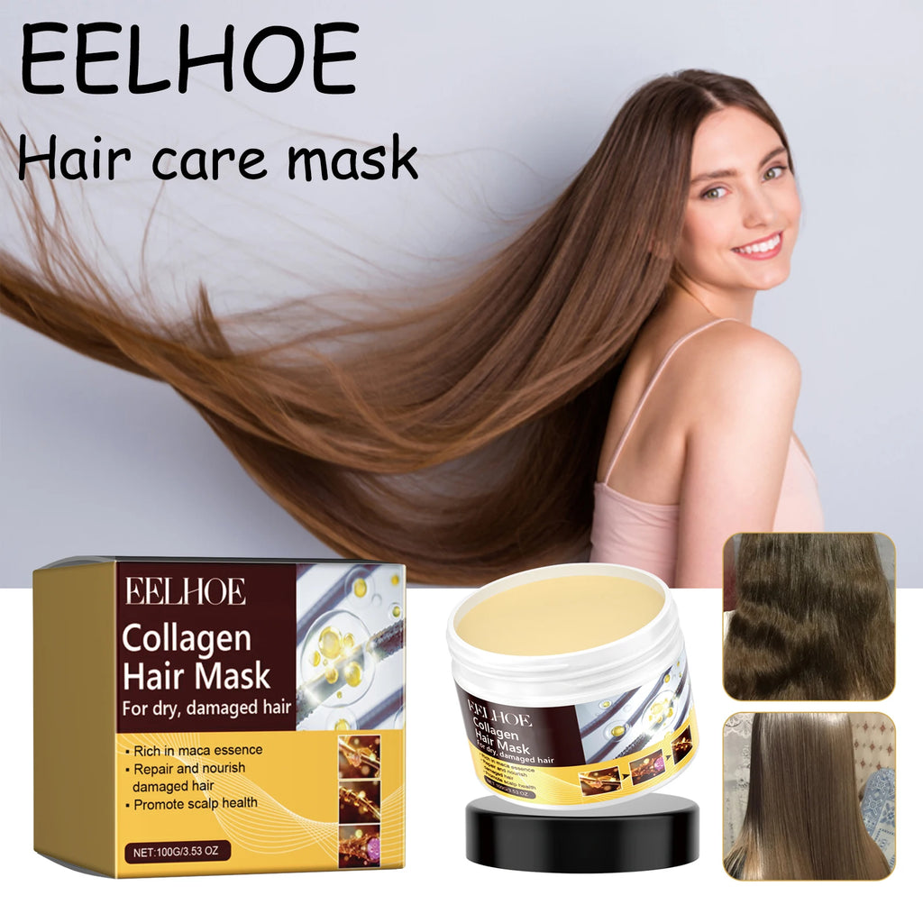 Masque Capillaire Collagène EELHOE – Réparation, Brillance & Anti-Frisottis
