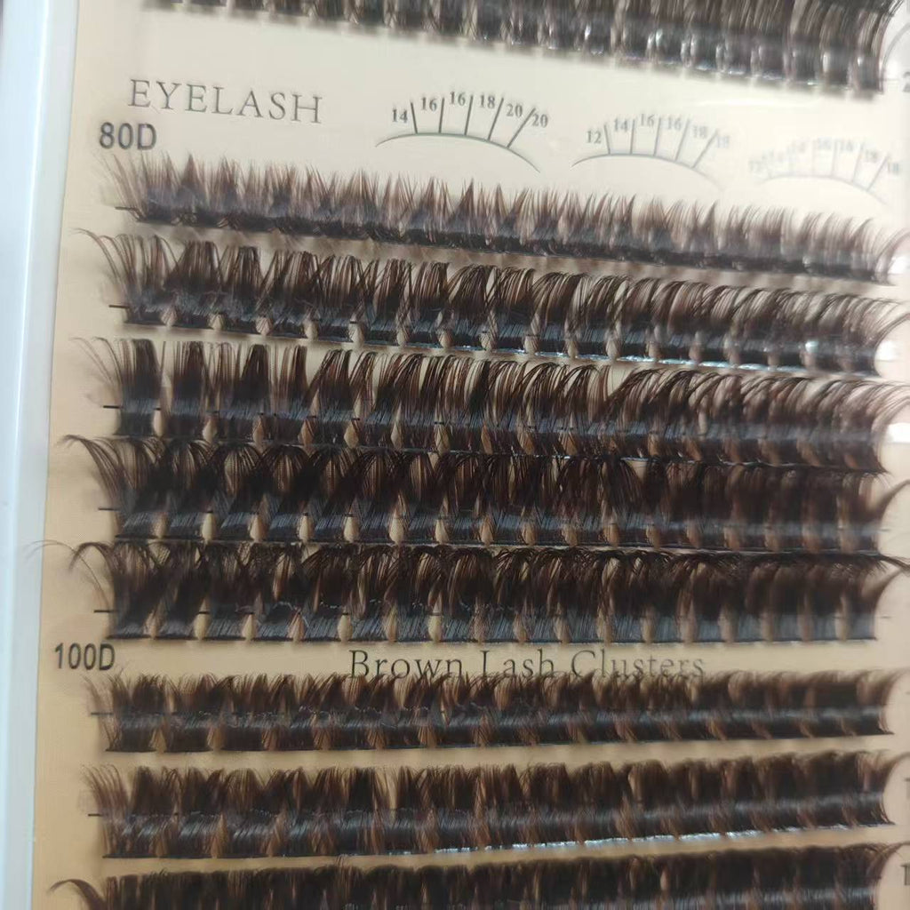 Brown eyelashes, self-extension, new product floral sections, 60D, 80D, 100D mixed packaging, Amazon brown