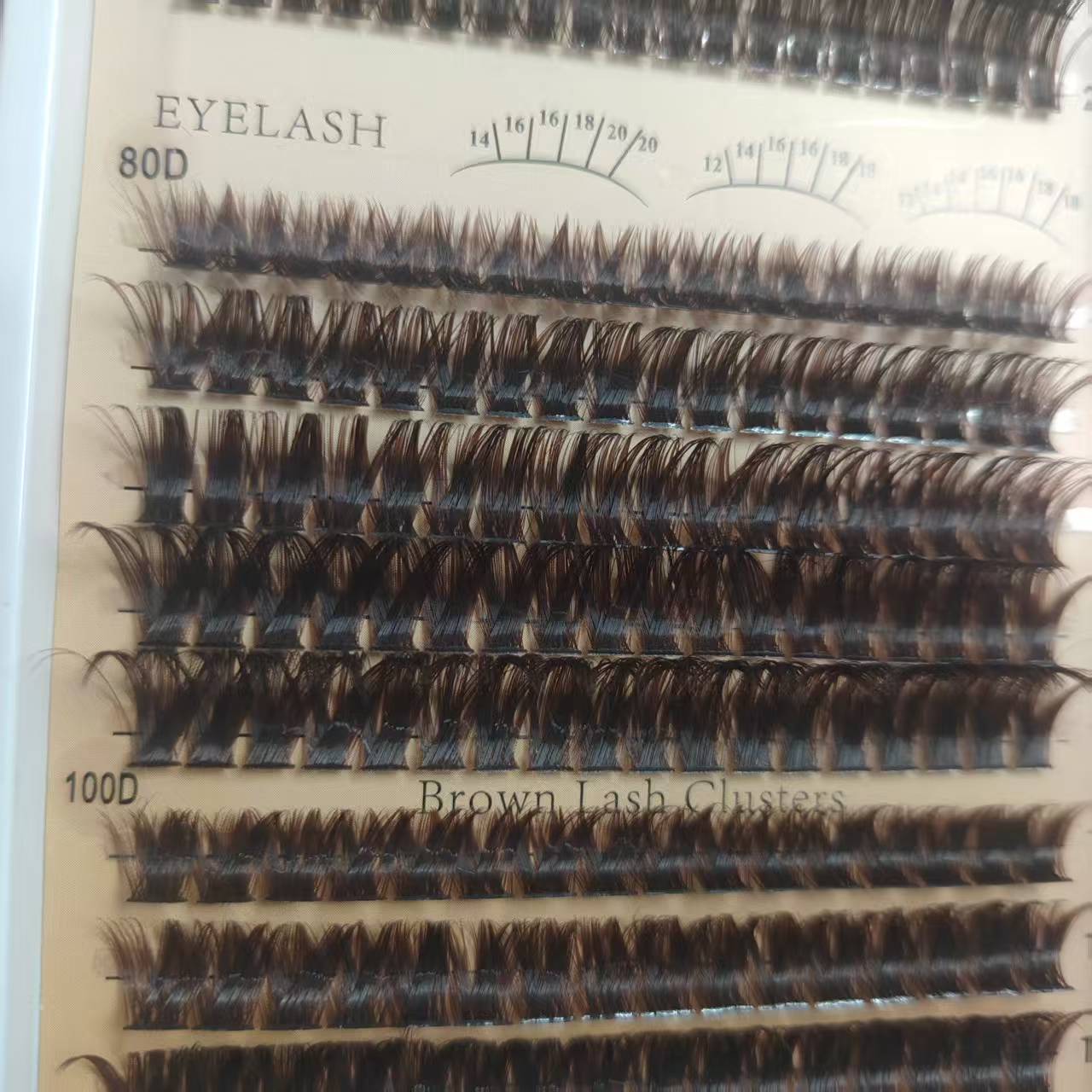 Brown eyelashes, self-extension, new product floral sections, 60D, 80D, 100D mixed packaging, Amazon brown