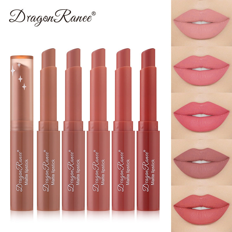 Rouge à Lèvres Crayon Mat – Teintes Nude & Bean Paste, Longue Tenue
