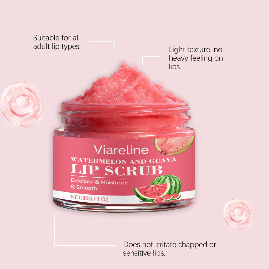 VIARELINE Watermelon Guava Lip Scrub Gently exfoliates with a delicate and tender lip scrub