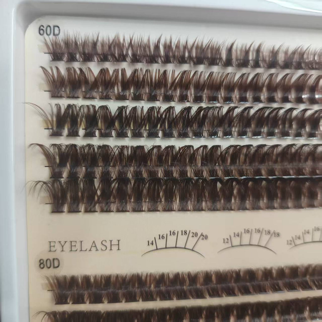 Brown eyelashes, self-extension, new product floral sections, 60D, 80D, 100D mixed packaging, Amazon brown