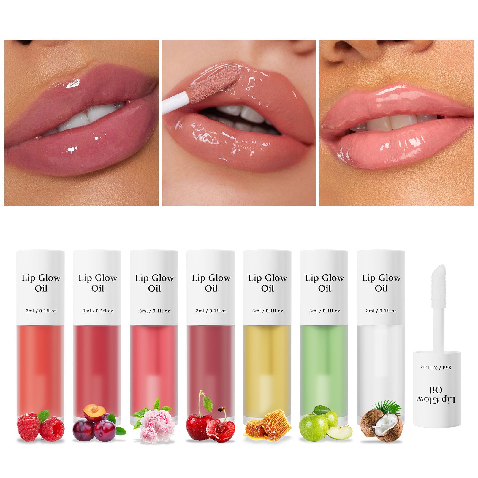 Hellokiss – Huile à lèvres effet miroir, 7 teintes fruités
