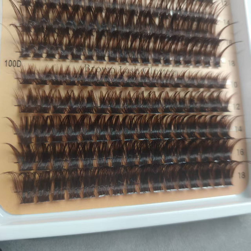 Brown eyelashes, self-extension, new product floral sections, 60D, 80D, 100D mixed packaging, Amazon brown