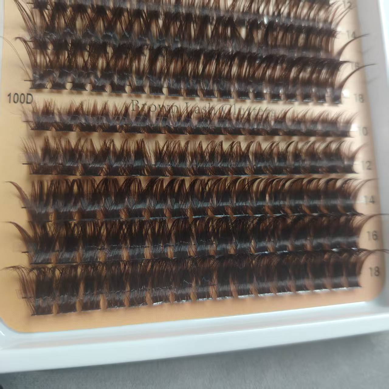 Brown eyelashes, self-extension, new product floral sections, 60D, 80D, 100D mixed packaging, Amazon brown