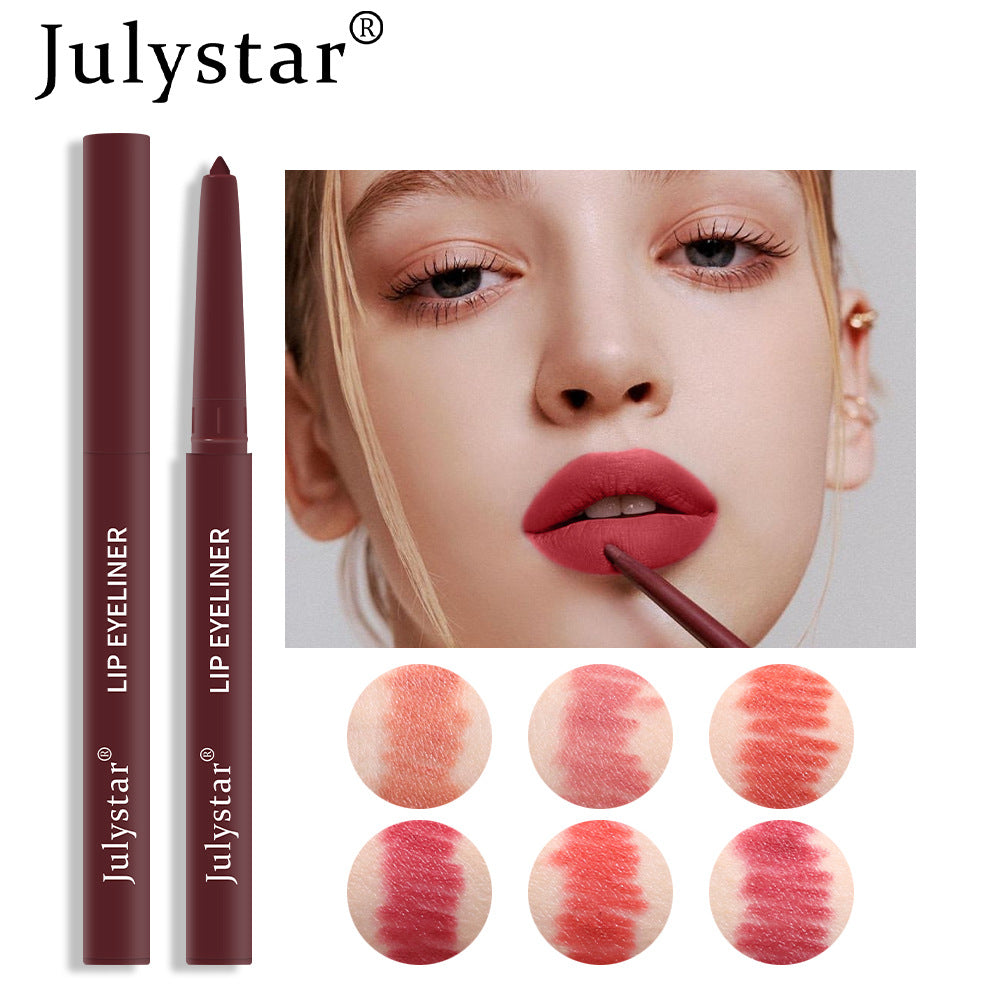 Cross-border waterproof and sweatproof non-fading automatic lip liner European and American matte multi-color foreign trade retouching lip pencil genuine wholesale