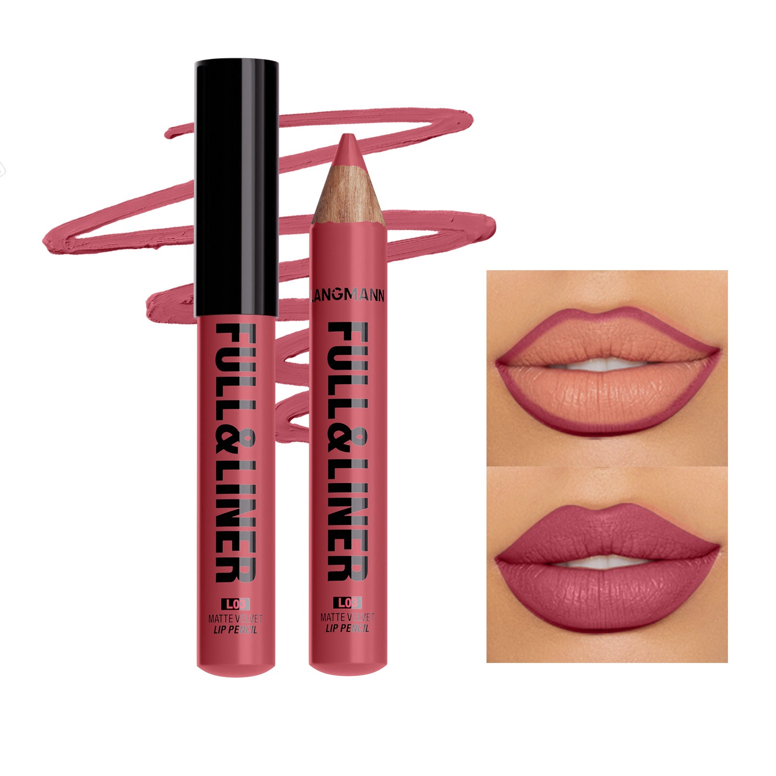 LANGMANNI – Coffret 12 Crayons Contour Lèvres Longue Tenue
