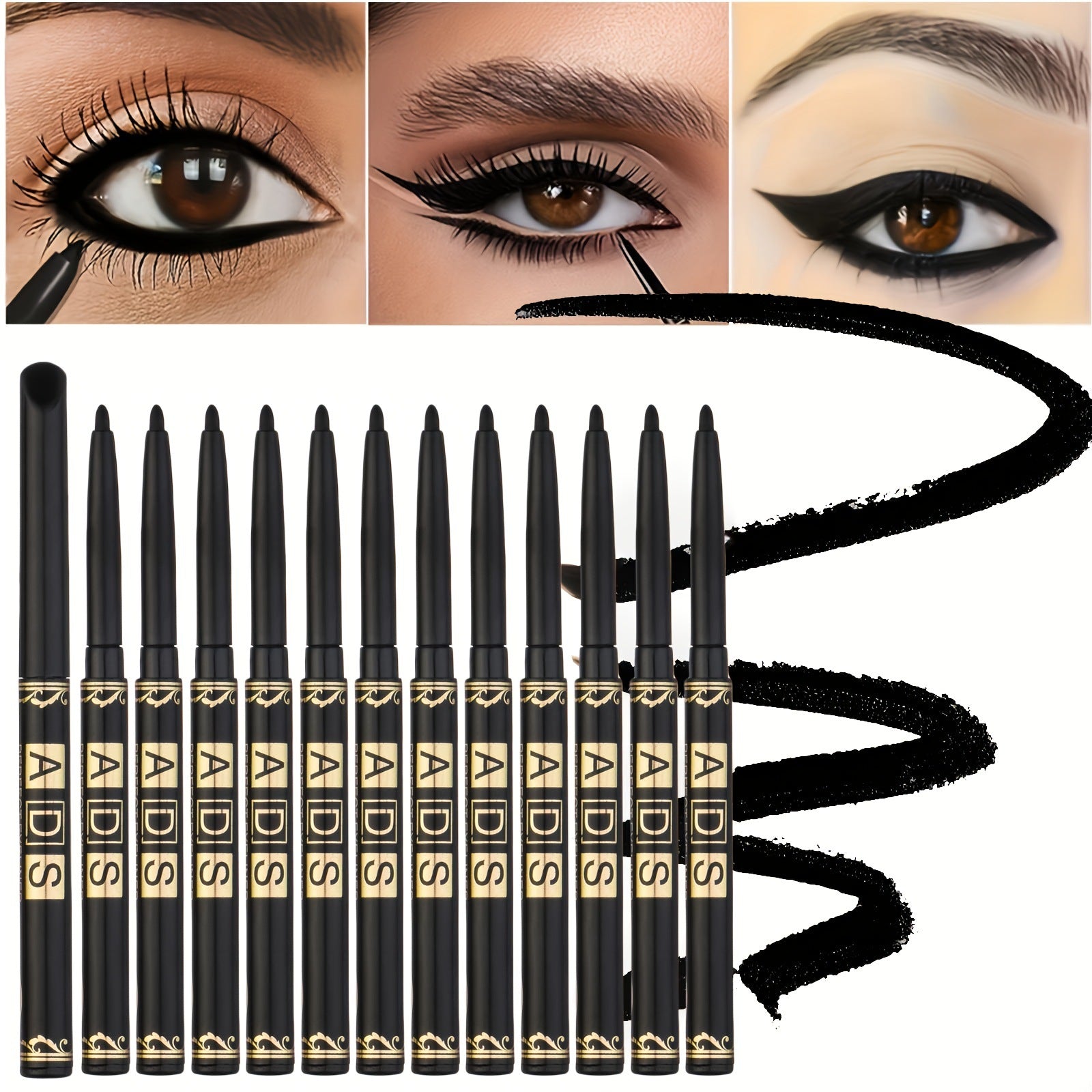 Cross-border hot-selling ADS gel eyeliner pencil black brown automatic pencil, eyebrow pencil, eyeliner pencil, cross-border makeup eyeliner, and cross-border makeup eyeliner