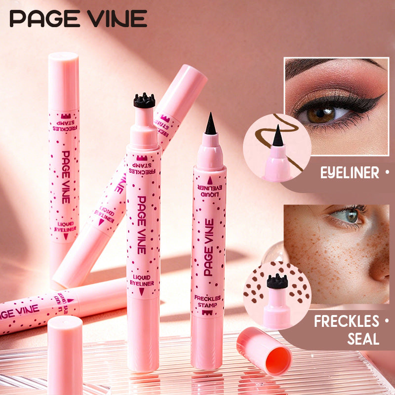 Cross-border makeup: PAGE VINE Natural Freckles Pencil Double Ended Eyeliner Long-lasting, easy-to-apply color makeup freckles eyeliner