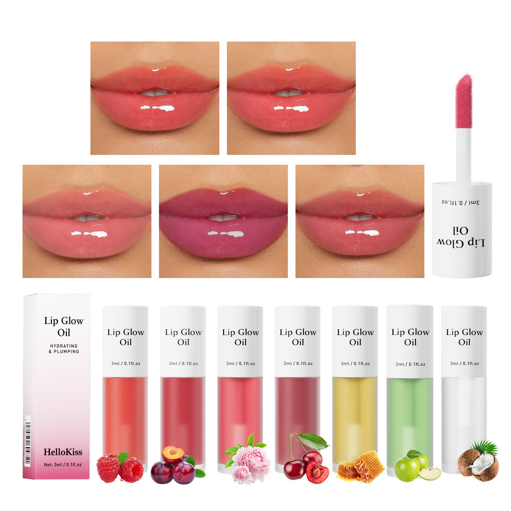 Hellokiss – Huile à lèvres effet miroir, 7 teintes fruités