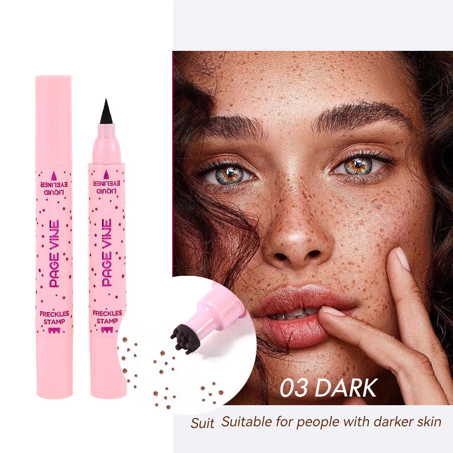 Cross-border makeup: PAGE VINE Natural Freckles Pencil Double Ended Eyeliner Long-lasting, easy-to-apply color makeup freckles eyeliner