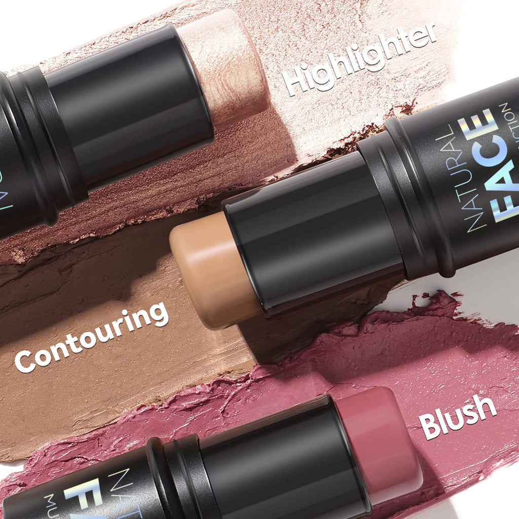 Stick Highlighter & Contour Multifonction – Blush, Bronzer & Illuminateur 3-en-1