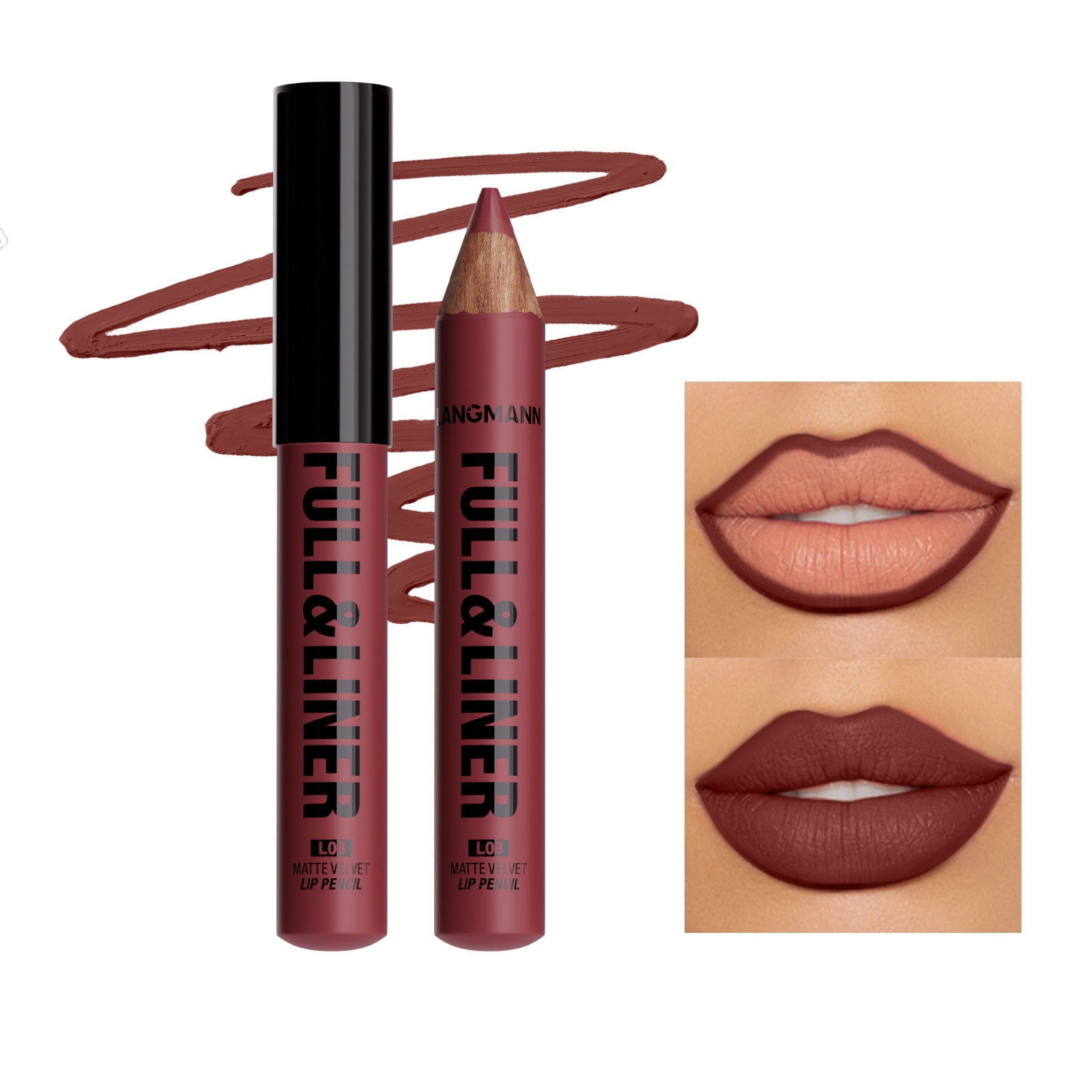 LANGMANNI – Coffret 12 Crayons Contour Lèvres Longue Tenue