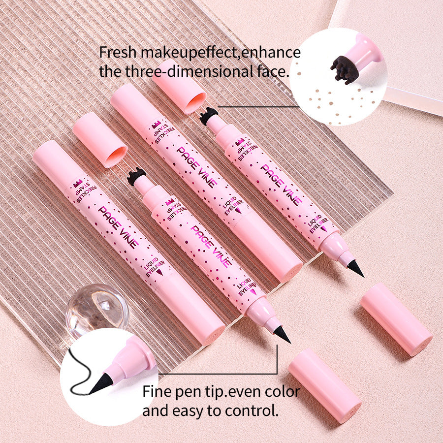 Cross-border makeup: PAGE VINE Natural Freckles Pencil Double Ended Eyeliner Long-lasting, easy-to-apply color makeup freckles eyeliner