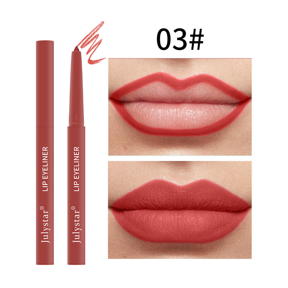 Cross-border waterproof and sweatproof non-fading automatic lip liner European and American matte multi-color foreign trade retouching lip pencil genuine wholesale