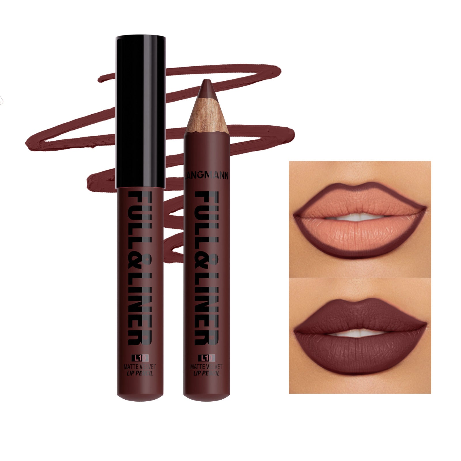 LANGMANNI – Coffret 12 Crayons Contour Lèvres Longue Tenue