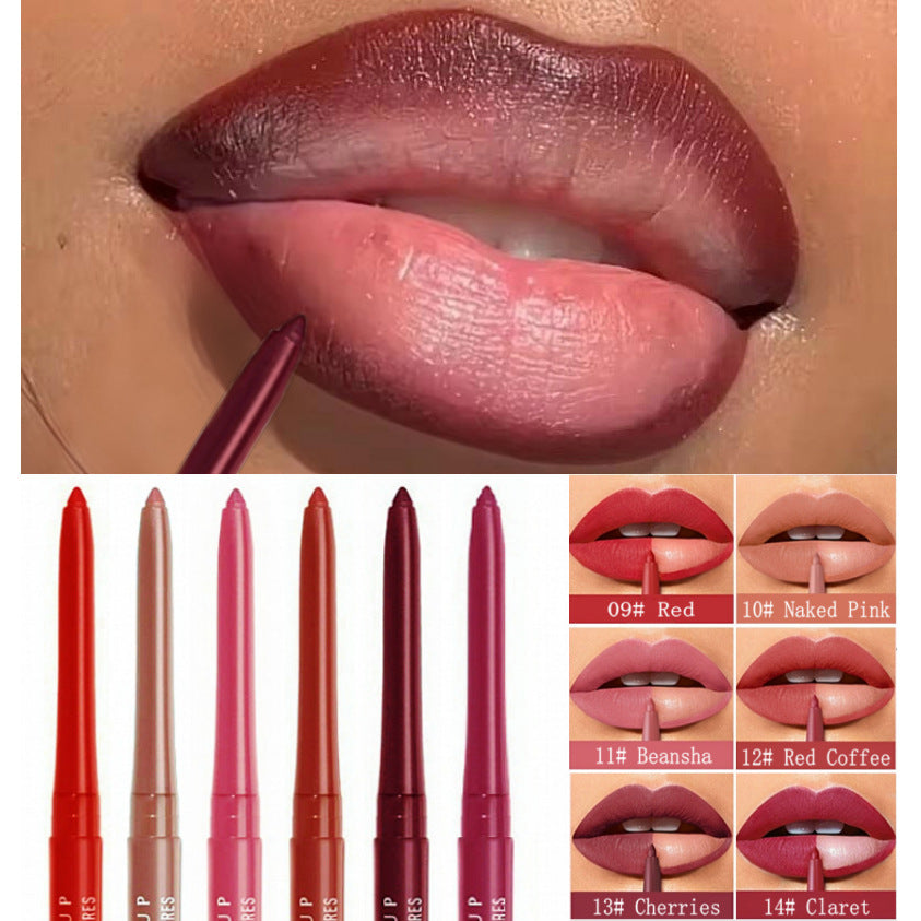 Crayon à lèvres rétractable multicolore – Waterproof, hydratant & longue tenue