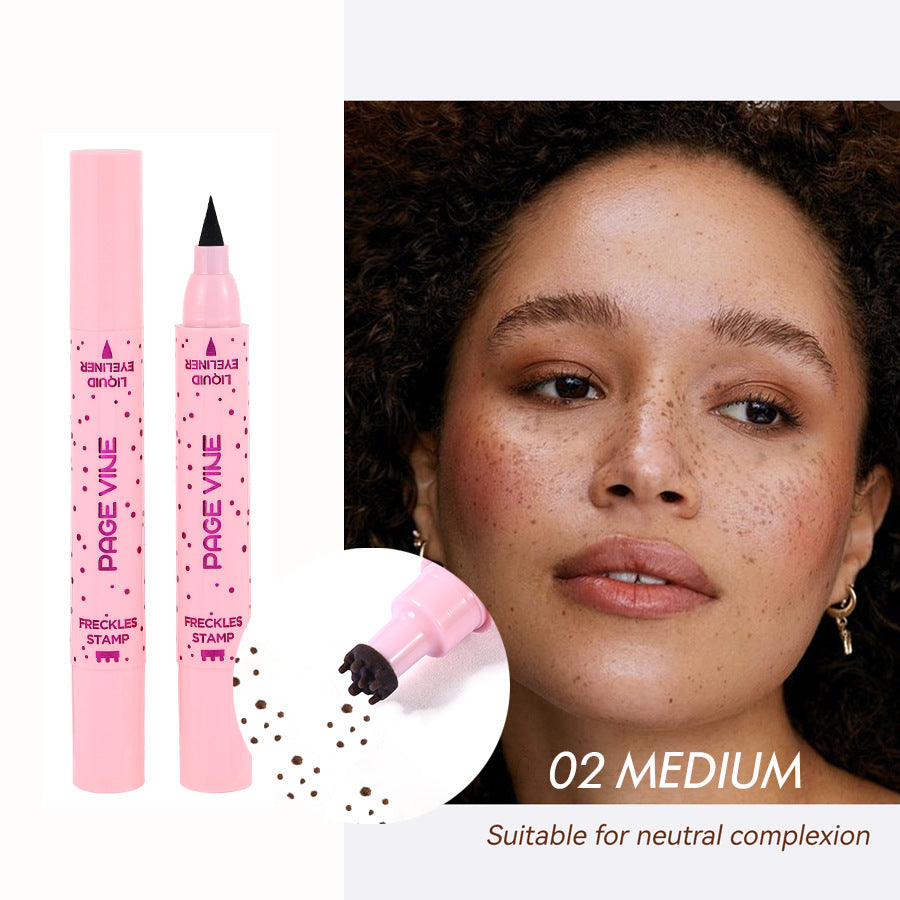 Cross-border makeup: PAGE VINE Natural Freckles Pencil Double Ended Eyeliner Long-lasting, easy-to-apply color makeup freckles eyeliner