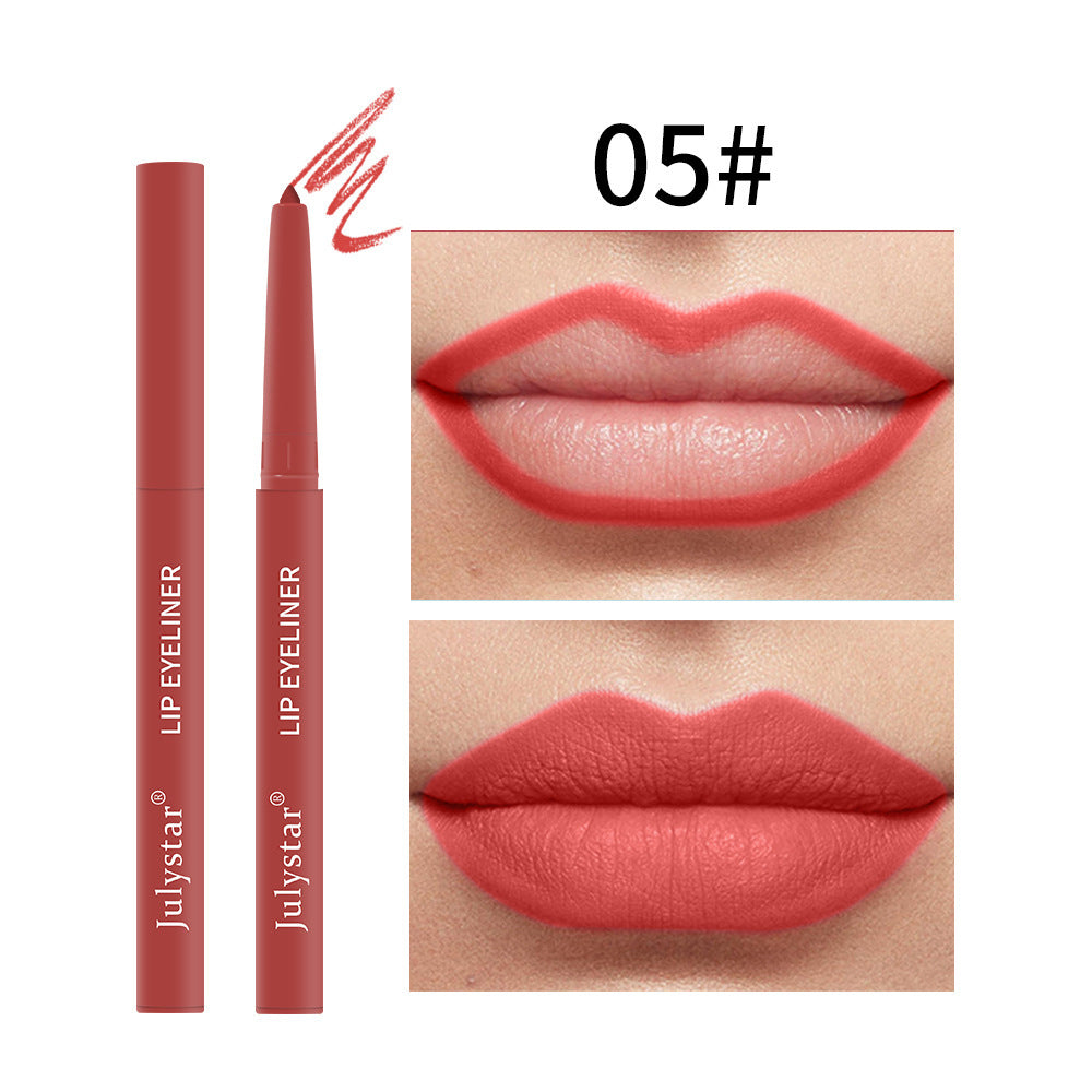 Cross-border waterproof and sweatproof non-fading automatic lip liner European and American matte multi-color foreign trade retouching lip pencil genuine wholesale