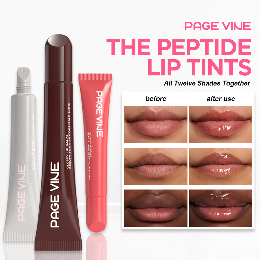 Gloss Repulpant aux Peptides PAGE VINE – Huile à Lèvres Hydratante & Brillante