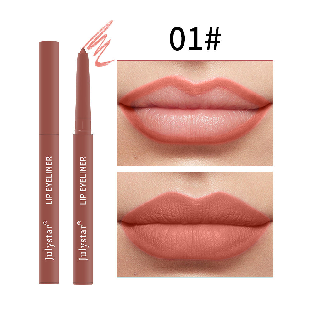 Cross-border waterproof and sweatproof non-fading automatic lip liner European and American matte multi-color foreign trade retouching lip pencil genuine wholesale