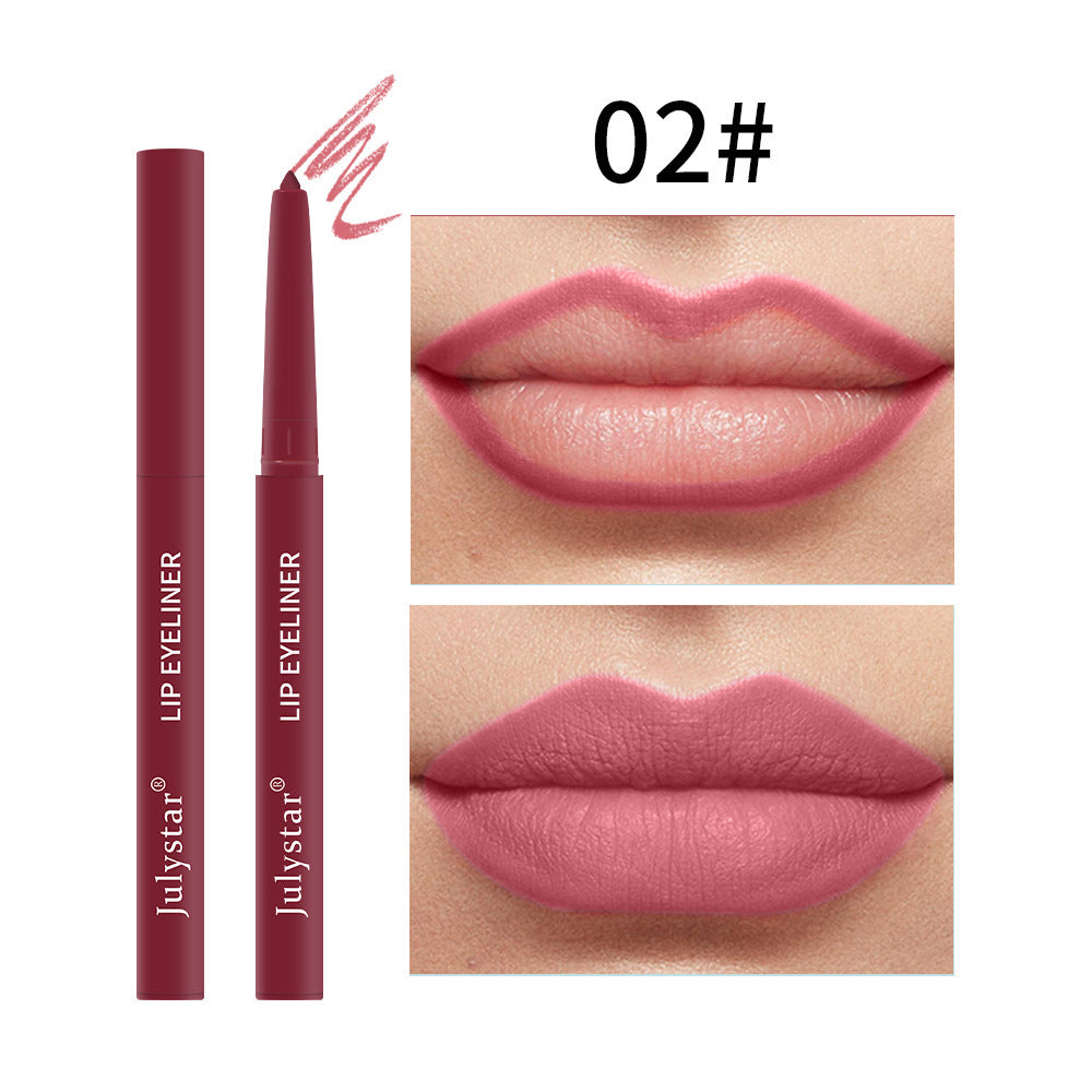Cross-border waterproof and sweatproof non-fading automatic lip liner European and American matte multi-color foreign trade retouching lip pencil genuine wholesale
