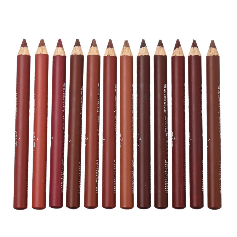 European and American Lip Liner Pen, Lipstick, Lip Shape Inking Pen Set, Thick Lip, Full Lip, Nude Brown Matte Lip Liner Pen