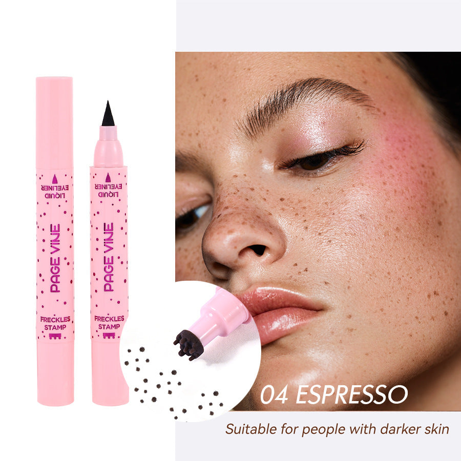 Cross-border makeup: PAGE VINE Natural Freckles Pencil Double Ended Eyeliner Long-lasting, easy-to-apply color makeup freckles eyeliner