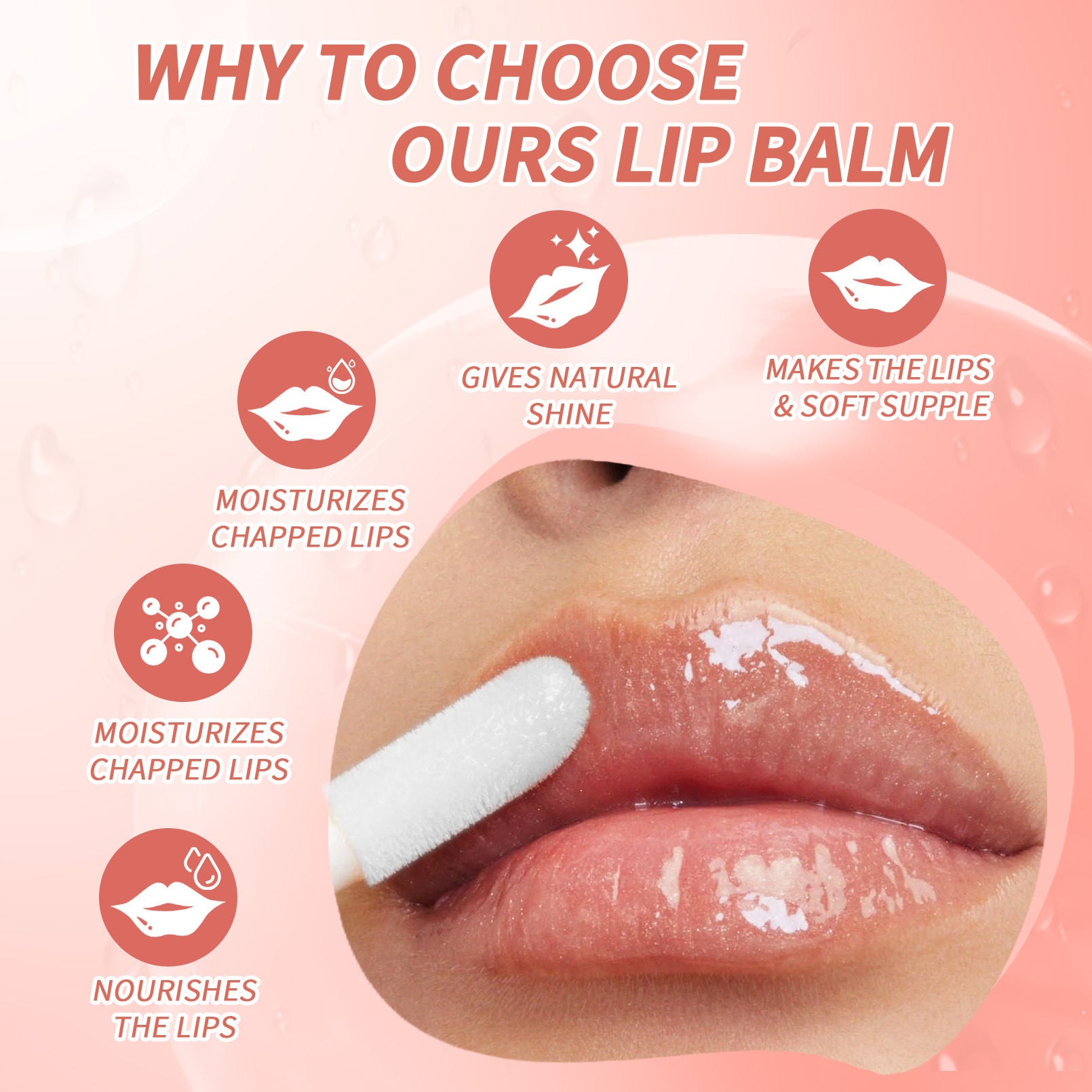 Hellokiss – Huile à lèvres transparente non-collante, éclat naturel