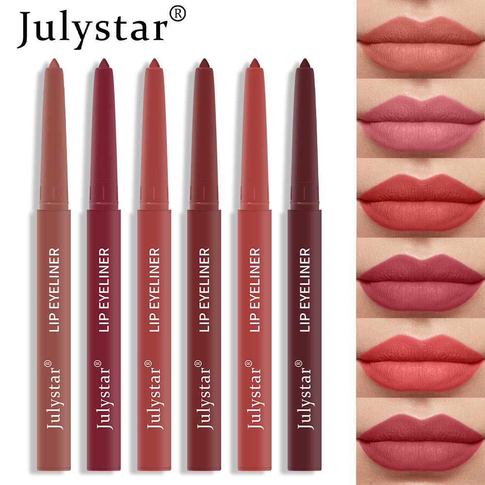 Cross-border waterproof and sweatproof non-fading automatic lip liner European and American matte multi-color foreign trade retouching lip pencil genuine wholesale