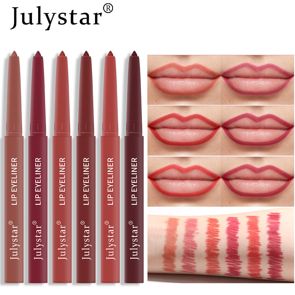 Cross-border waterproof and sweatproof non-fading automatic lip liner European and American matte multi-color foreign trade retouching lip pencil genuine wholesale