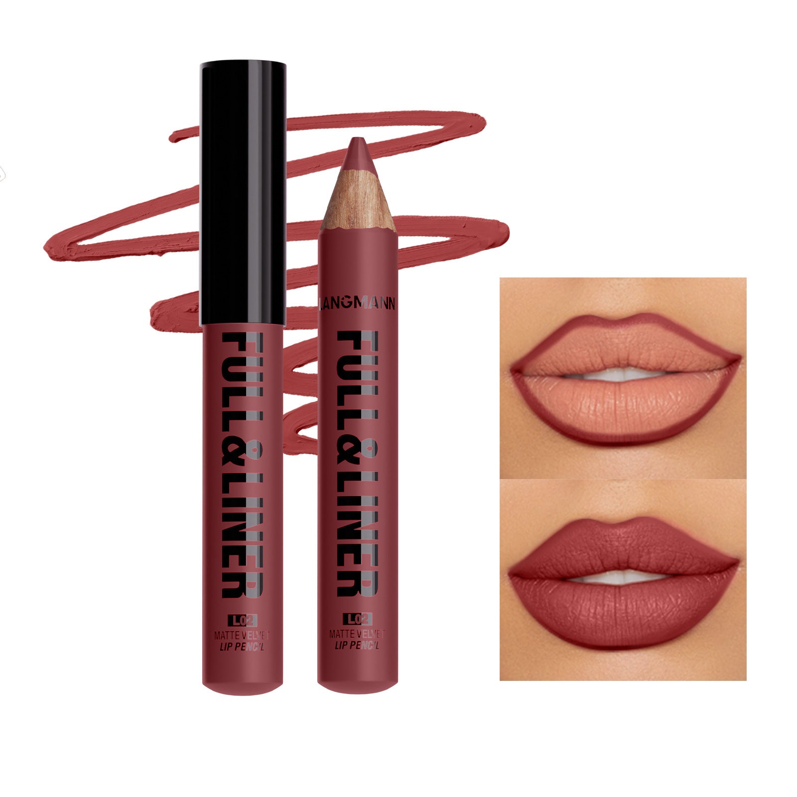 LANGMANNI – Coffret 12 Crayons Contour Lèvres Longue Tenue