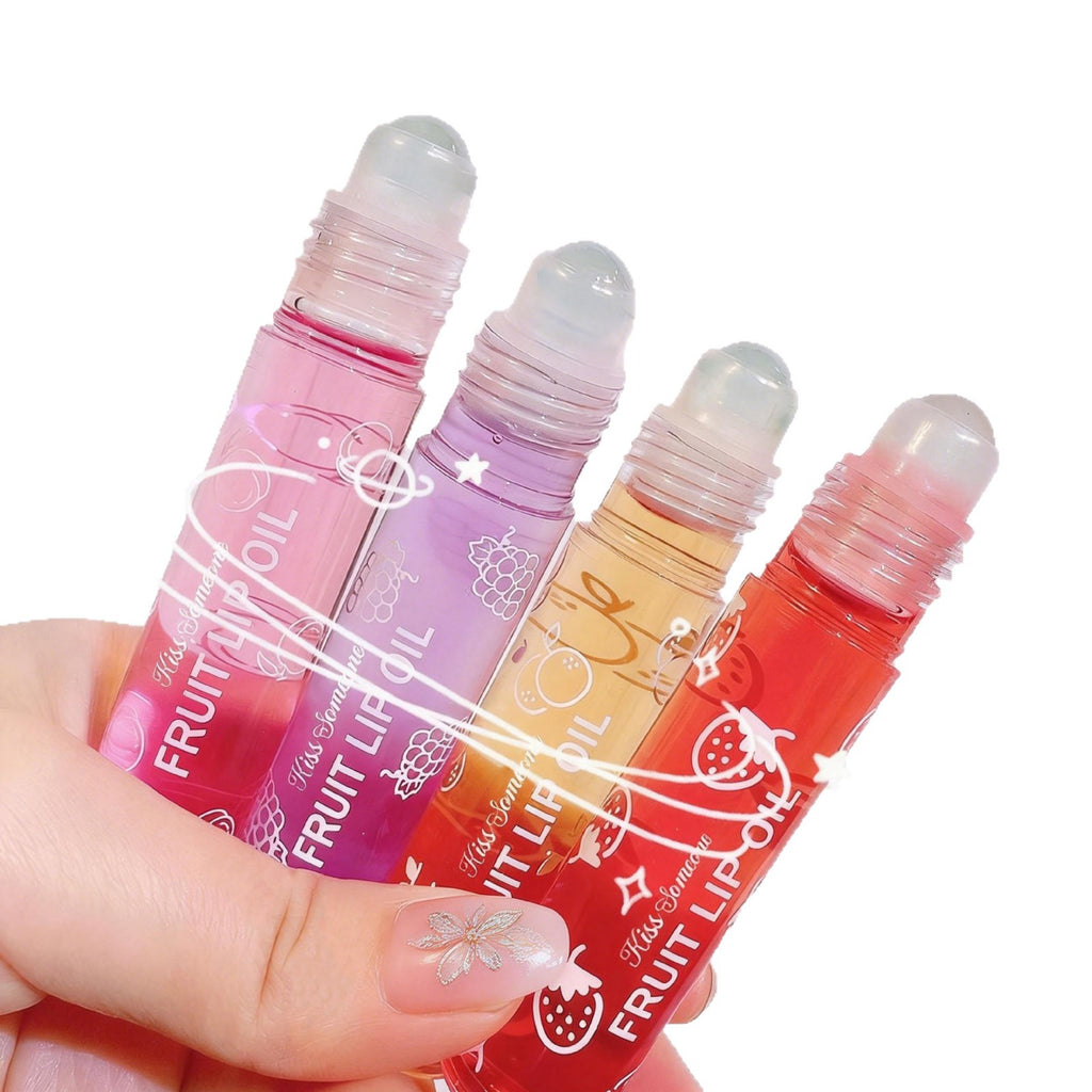 Huile à lèvres roll-on transparente – Hydratation & éclat, parfum avocat & fruits
