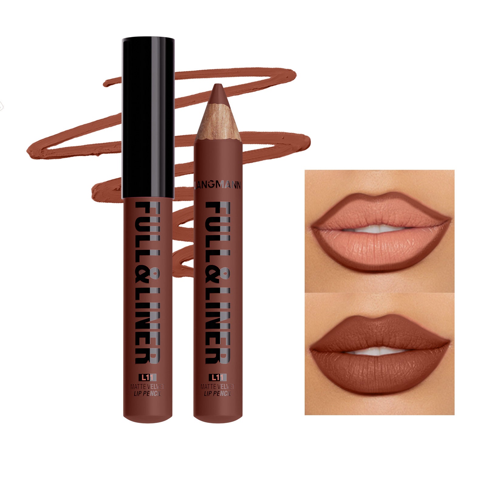 LANGMANNI – Coffret 12 Crayons Contour Lèvres Longue Tenue