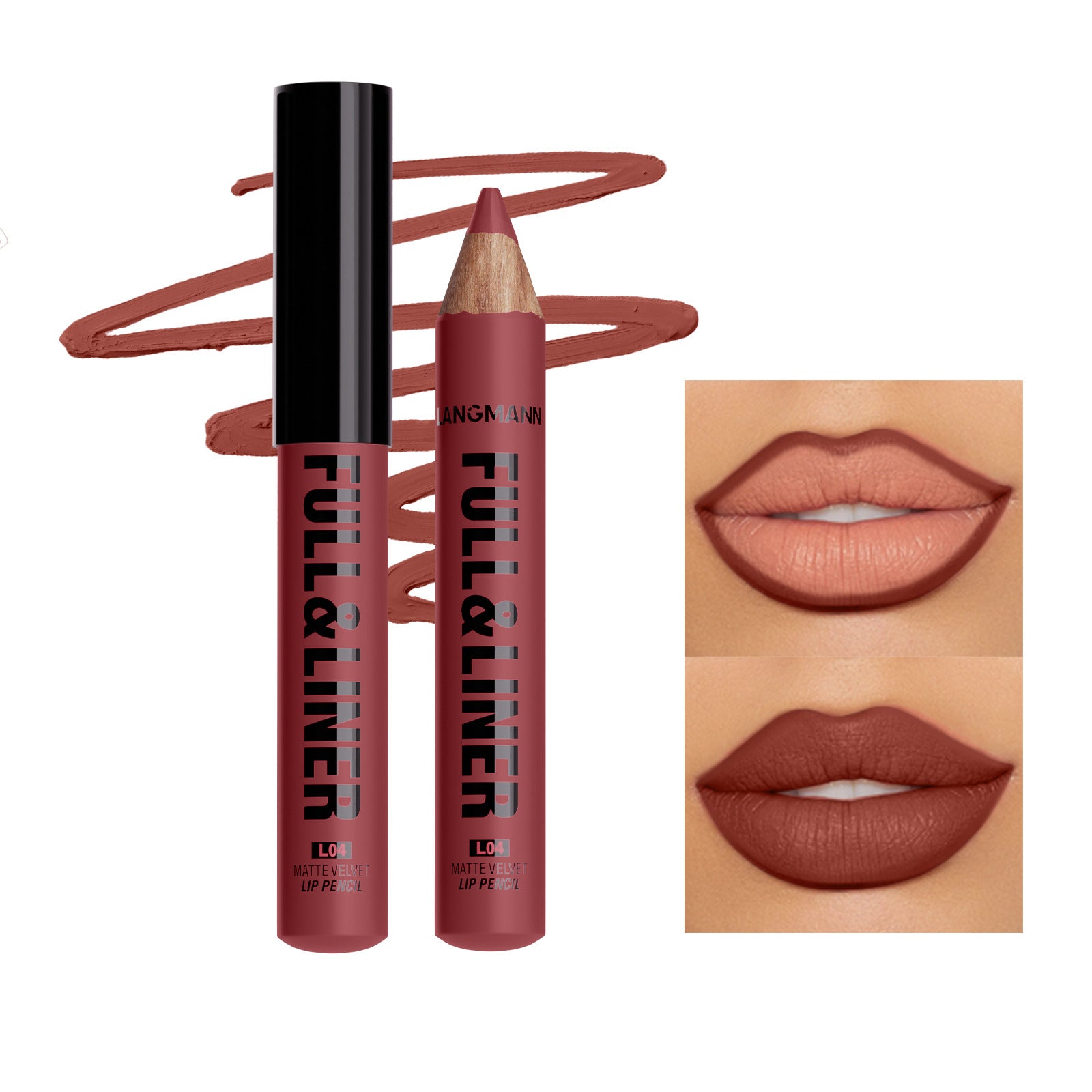 LANGMANNI – Coffret 12 Crayons Contour Lèvres Longue Tenue