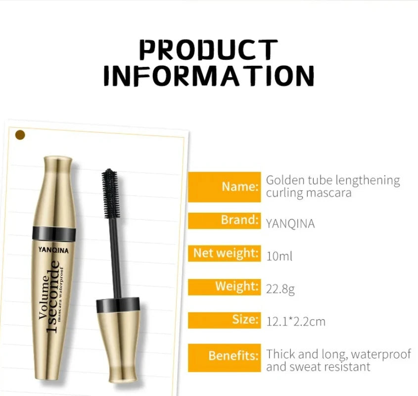 3D Fiber Mascara Long Black Waterproof Black Mascara Volume Curling Eyelash Extension Makeup Cosmetic Mascara Liquid