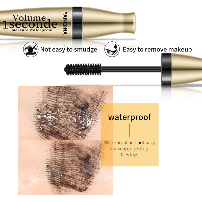 3D Fiber Mascara Long Black Waterproof Black Mascara Volume Curling Eyelash Extension Makeup Cosmetic Mascara Liquid