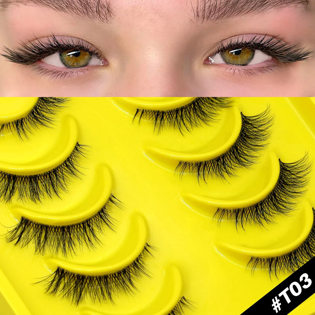 Faux Cils Cat Eye GROINNEYA – Effet Renard, Naturel & Wispy