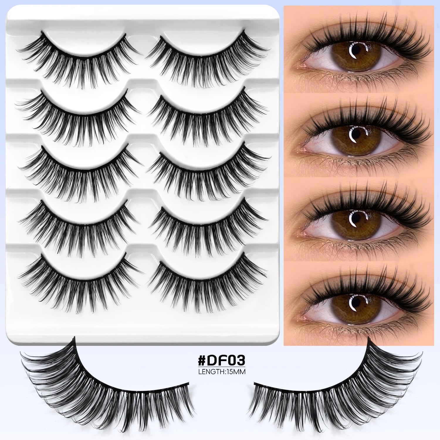 Faux Cils Cat Eye GROINNEYA – Effet Renard, Naturel & Wispy
