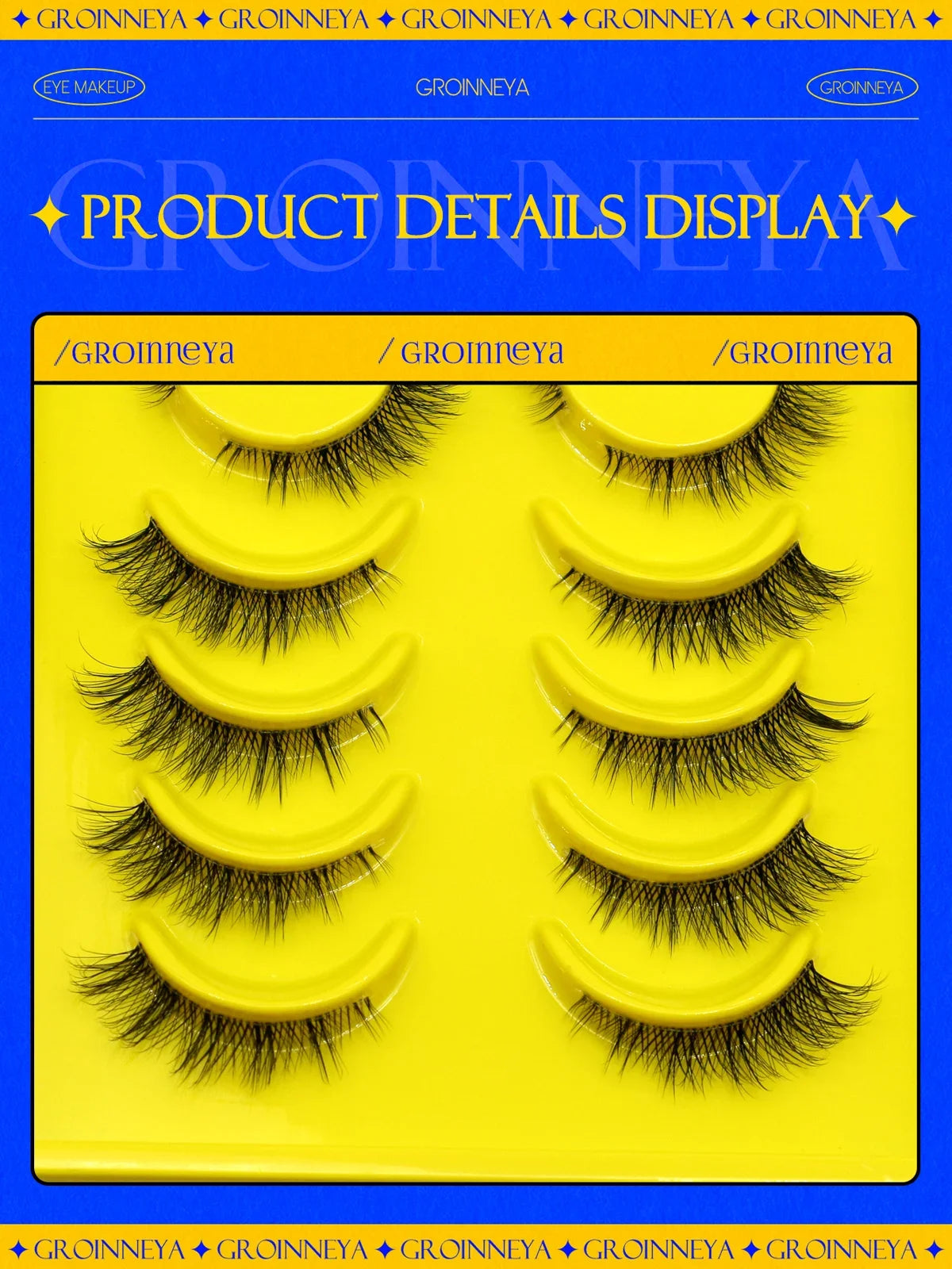 Faux Cils Cat Eye GROINNEYA – Effet Renard, Naturel & Wispy