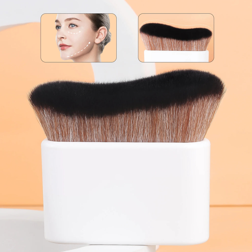 Pinceau Fond de Teint Ergonomique – Design Vague, Application Précise