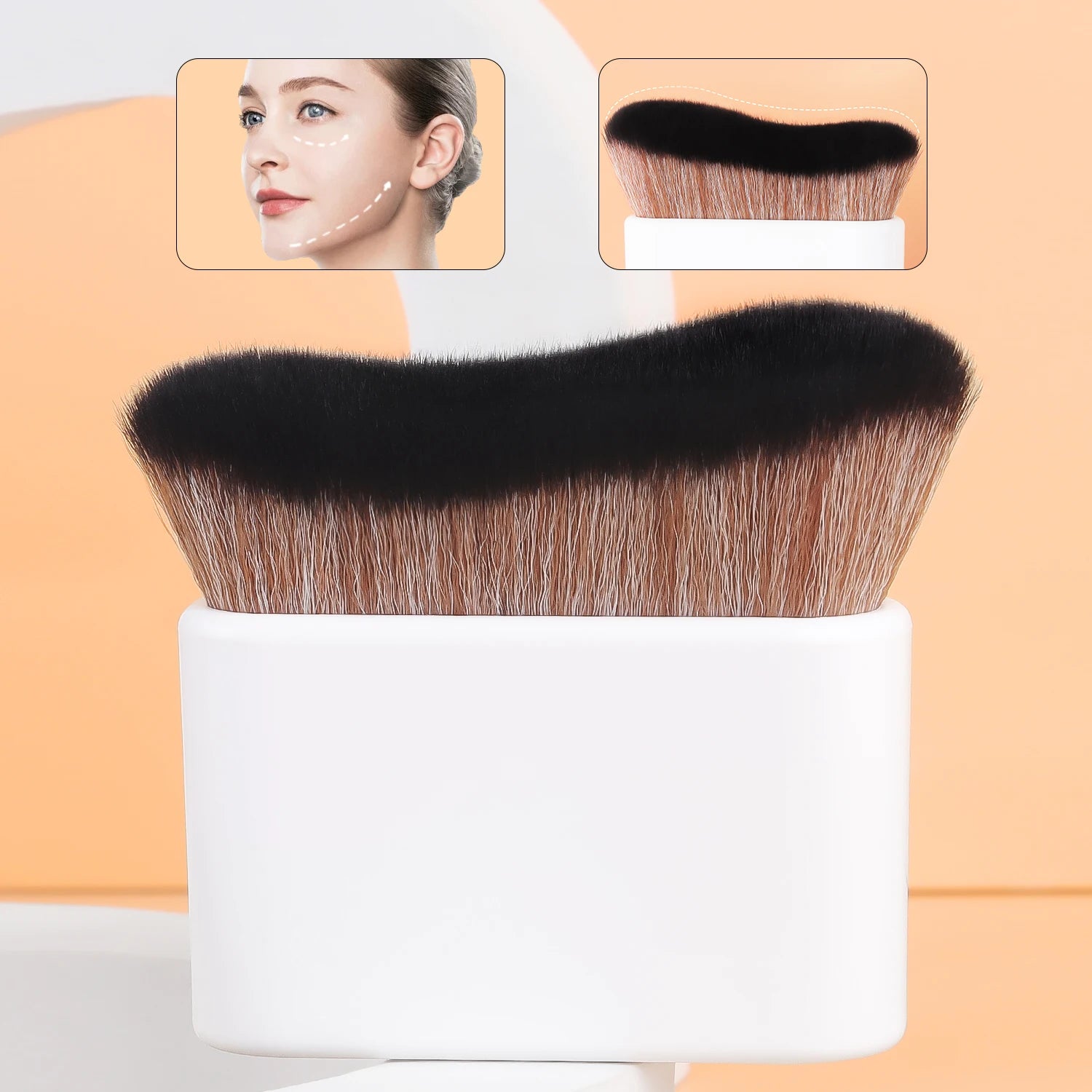 Pinceau Fond de Teint Ergonomique – Design Vague, Application Précise