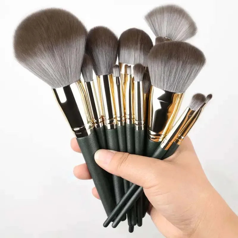 Set 14 Pinceaux Maquillage Doux & Polyvalents – Teint, Yeux & Blush