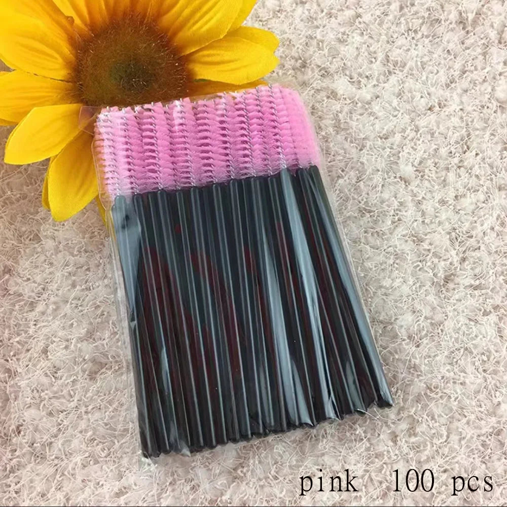 100 Brosses à Mascara Jetables – Applicateurs Cils & Sourcils