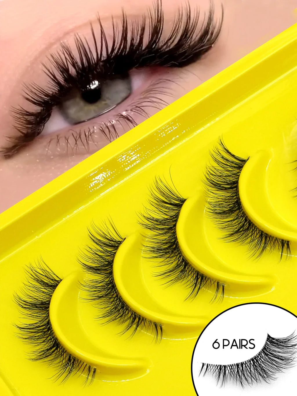 Faux Cils Cat Eye GROINNEYA – Effet Renard, Naturel & Wispy