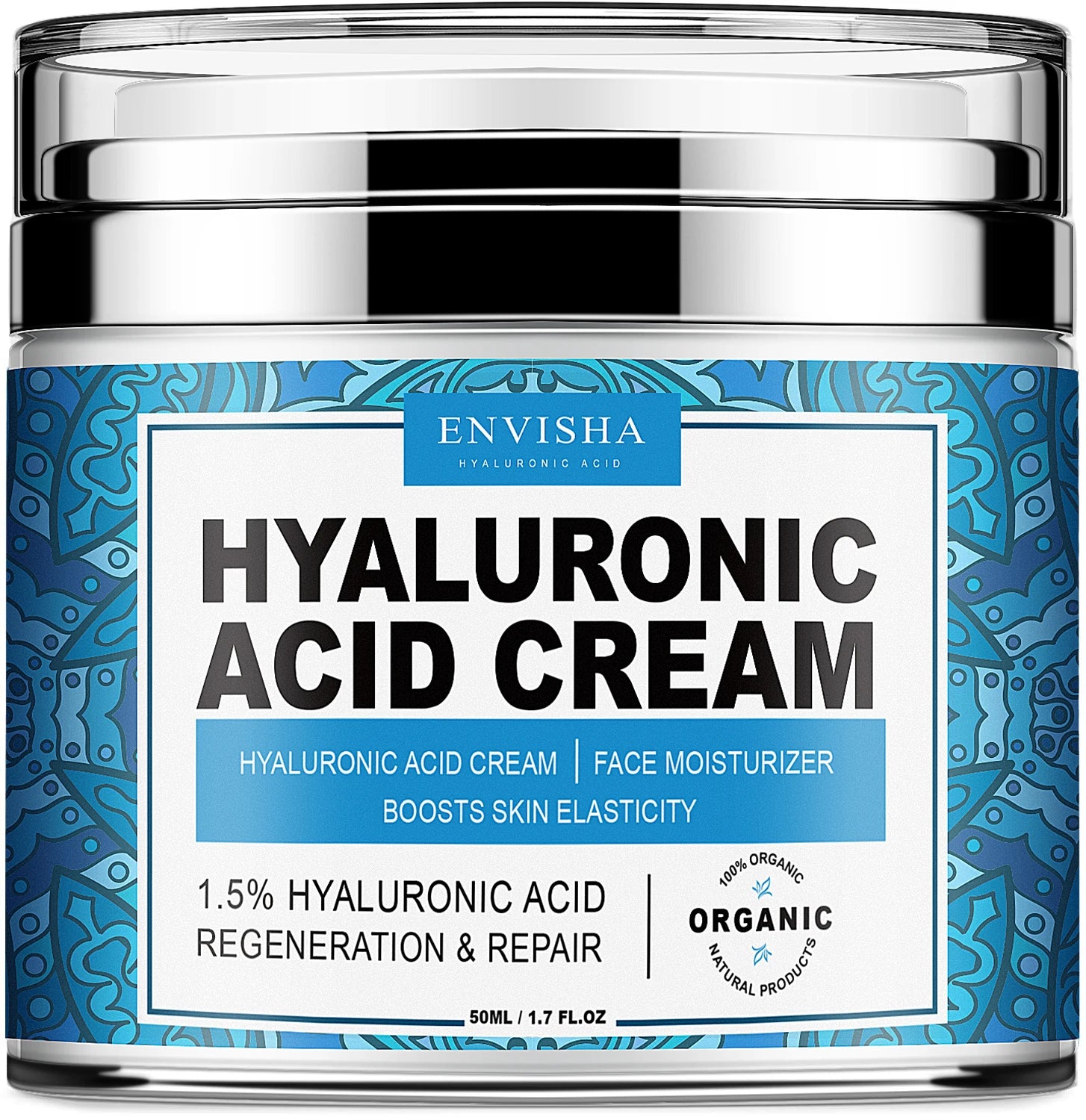 Crème Visage ENVISHA – Collagène, Acide Hyaluronique & Anti-Âge, 50ml