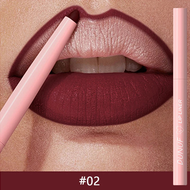1PC Waterproof Matte Lip Liner Contours Lips in Shades Sexy Red Lipstick Matte Red Brown Lipliner Pencil Makeup Slim Lip Outline