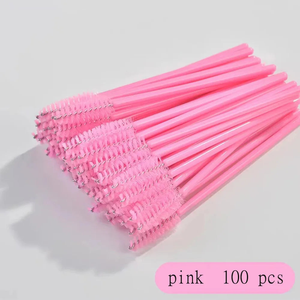 100 Brosses à Mascara Jetables – Applicateurs Cils & Sourcils